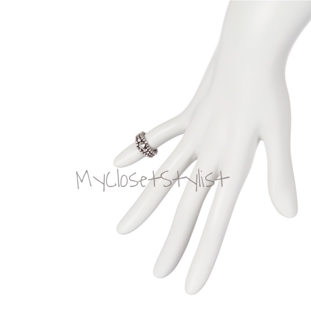 House of Harlow Studded MIDI Silver Rocker Ring! 3 - Picture 4 of 9